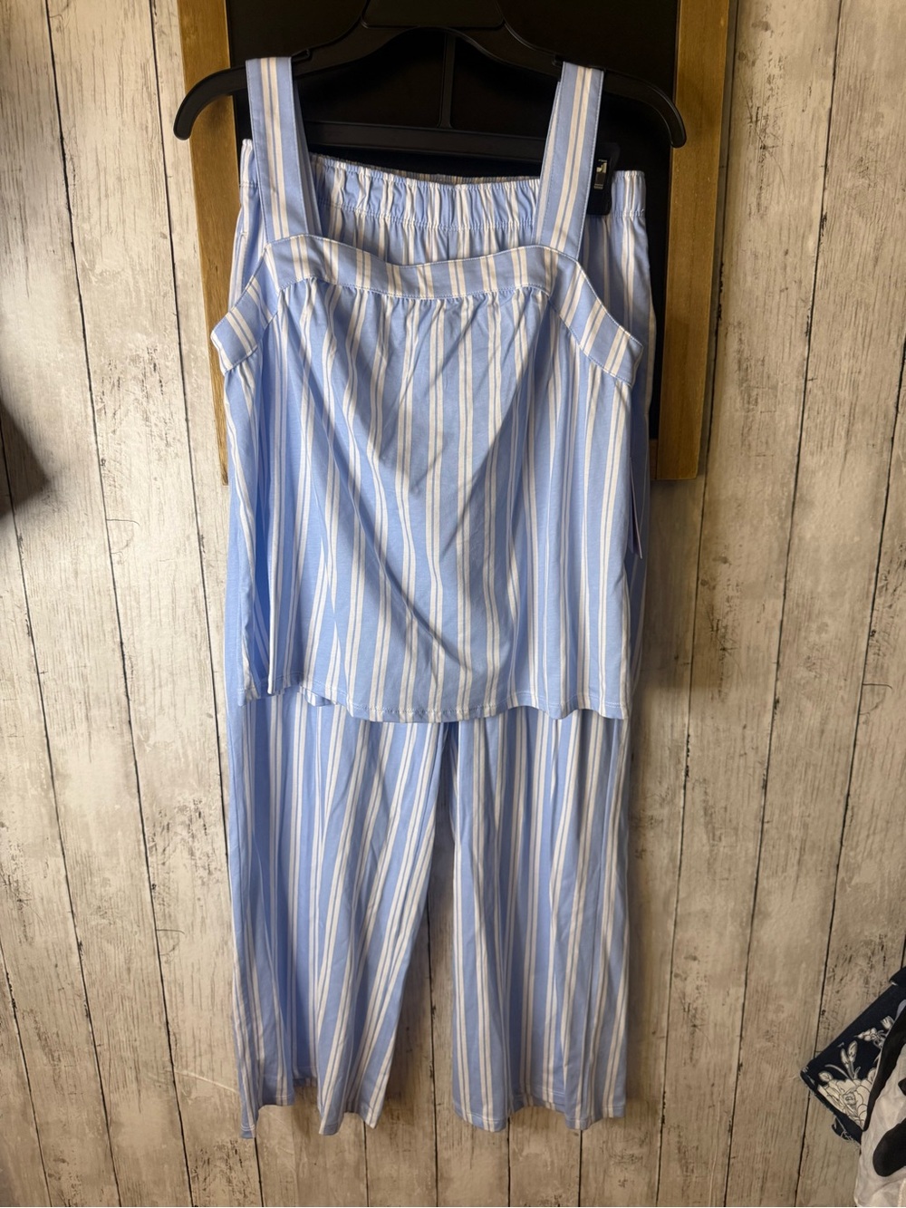 NWT Joyspun buttery soft blue striped tank top and pants pajamas set Size S